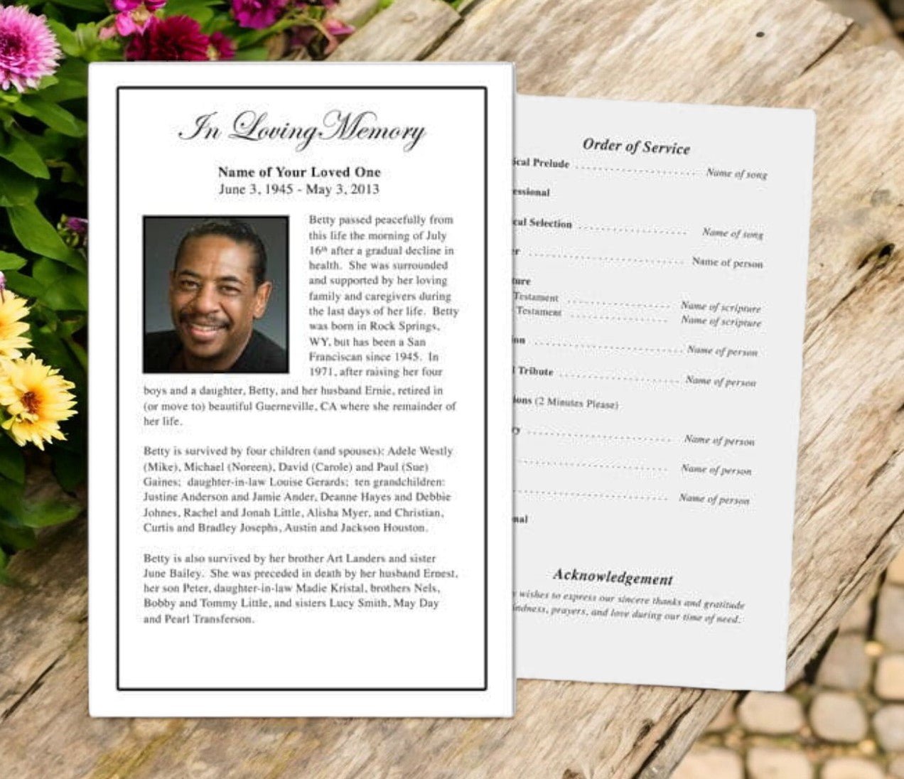 Classic Funeral Flyer Template - The Funeral Program Site