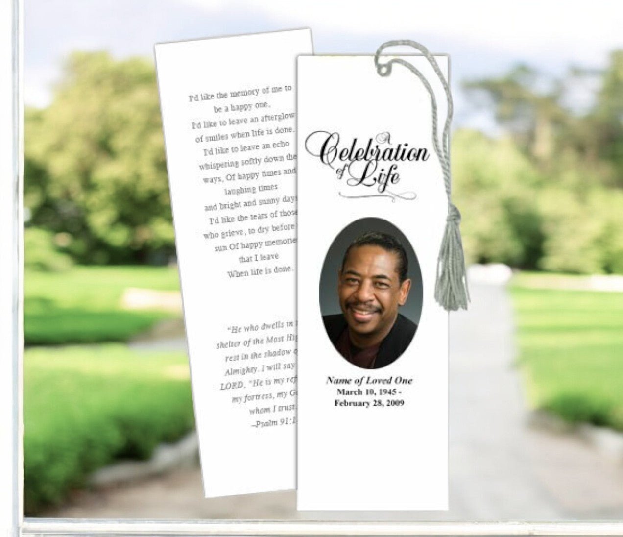 Classic Memorial Bookmark Template - The Funeral Program Site