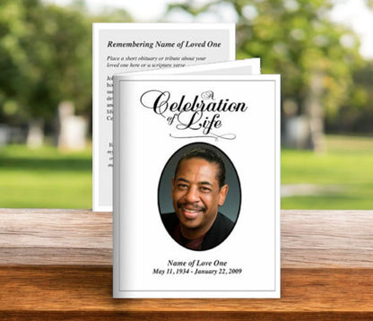 Classic Small Memorial Card Template - The Funeral Program Site