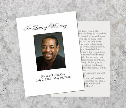 Classic Small Memorial Card Template - The Funeral Program Site