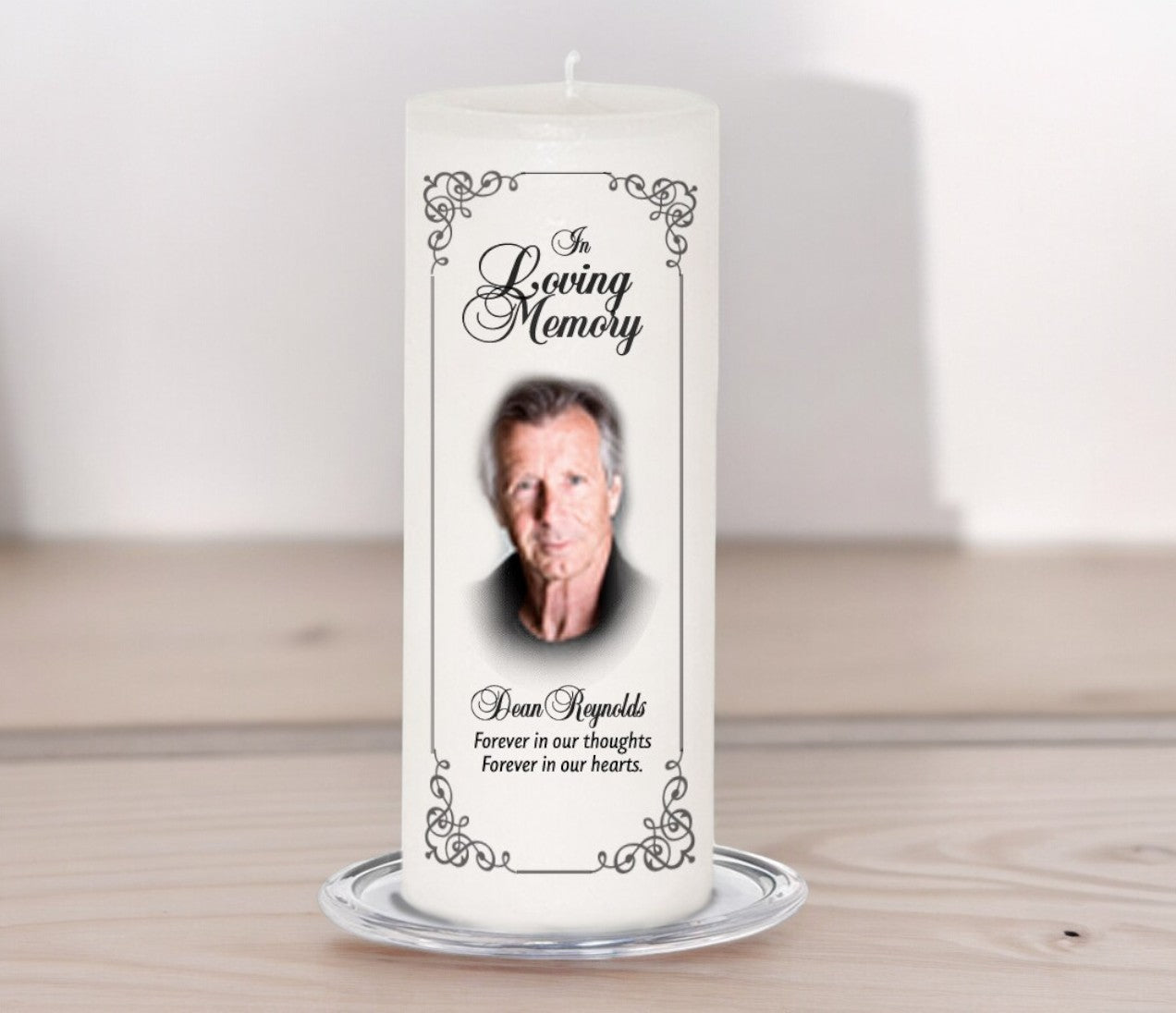 Signature Personalized Wax Pillar Memorial Candle