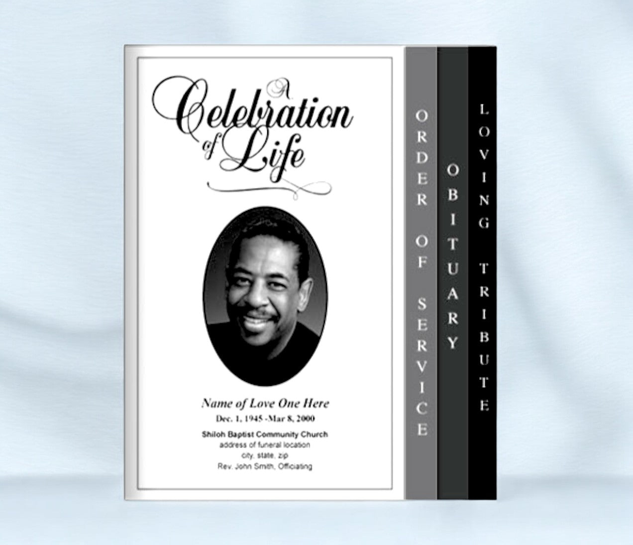 Classic 8-Sided Graduated Funeral Program Template