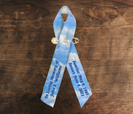 Clouds Awareness Ribbon Personalized Pack of 10 - The Funeral Program Site