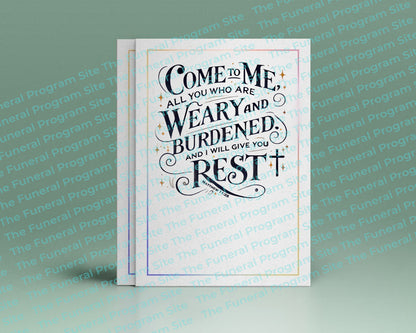 Come To Me Funeral Bible Verse Word Art