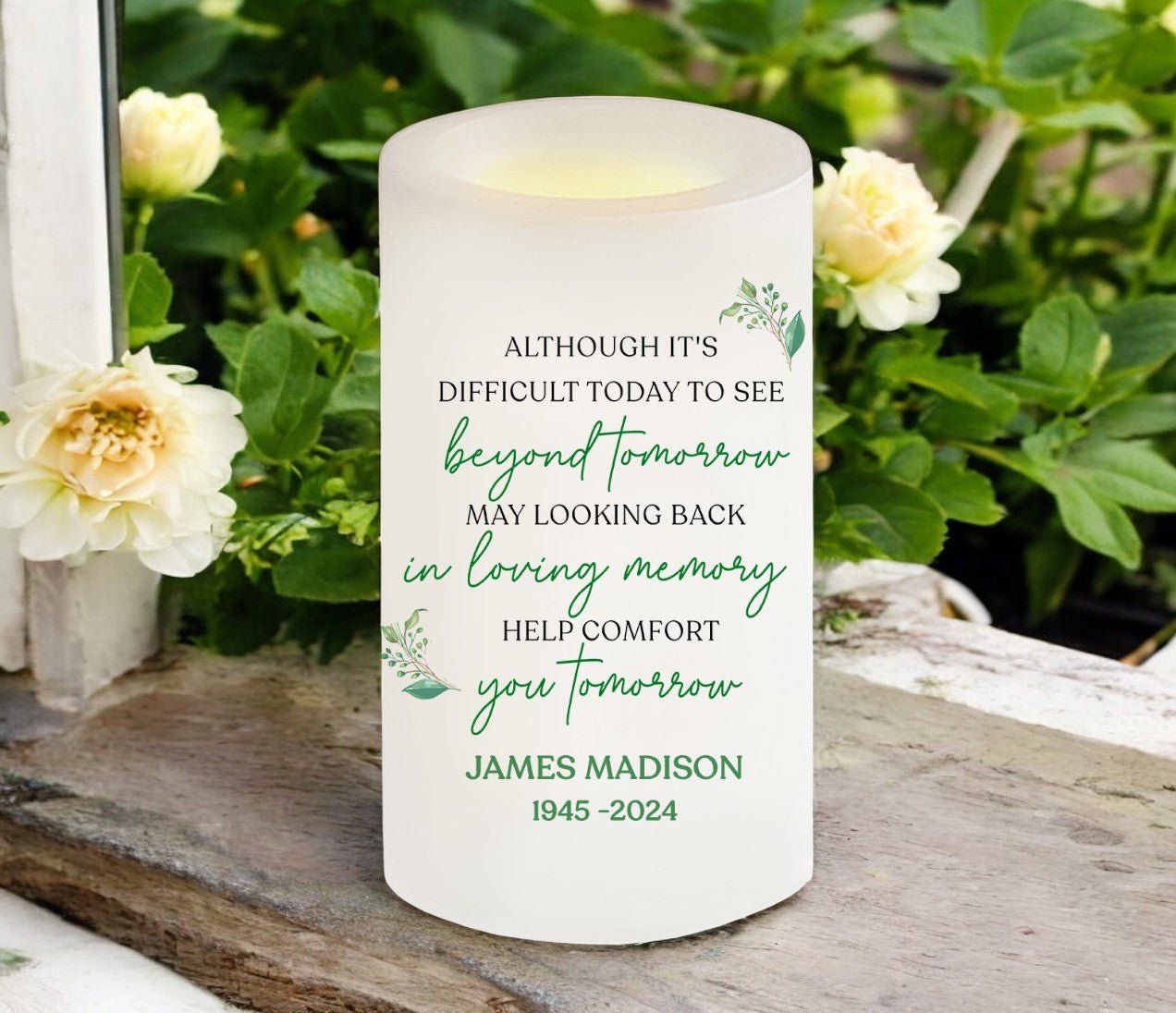 Comfort You Personalized Flameless LED Memorial Candle - The Funeral Program Site