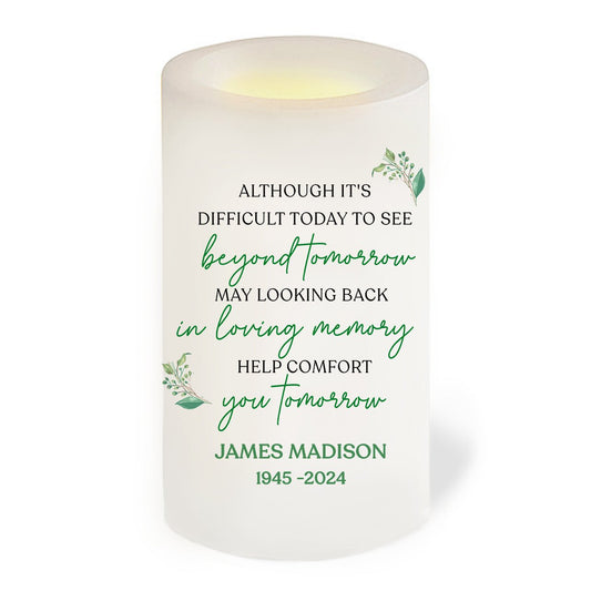 Comfort You Personalized Flameless LED Memorial Candle - The Funeral Program Site