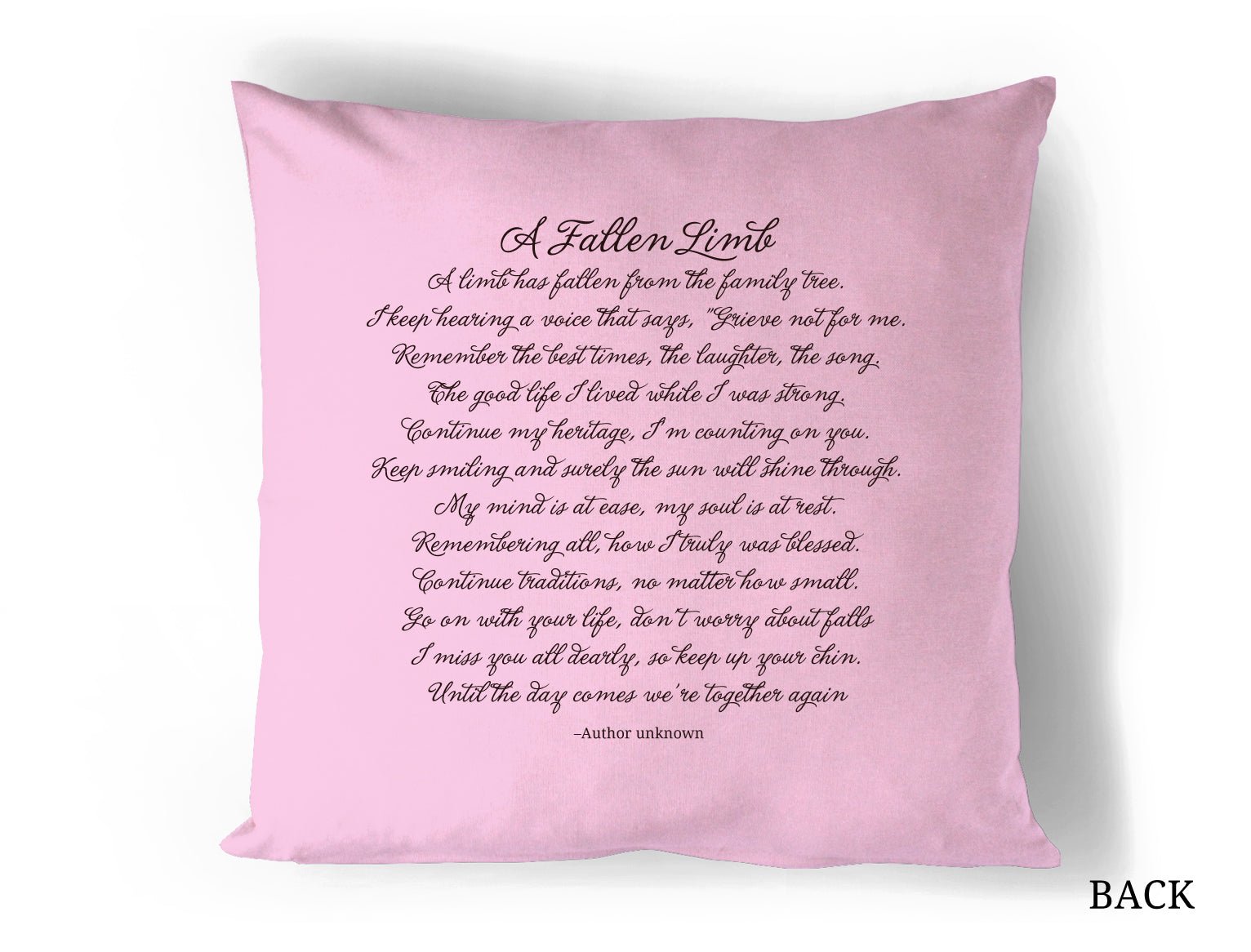 Coral In Loving Memory Memorial Pillow - The Funeral Program Site