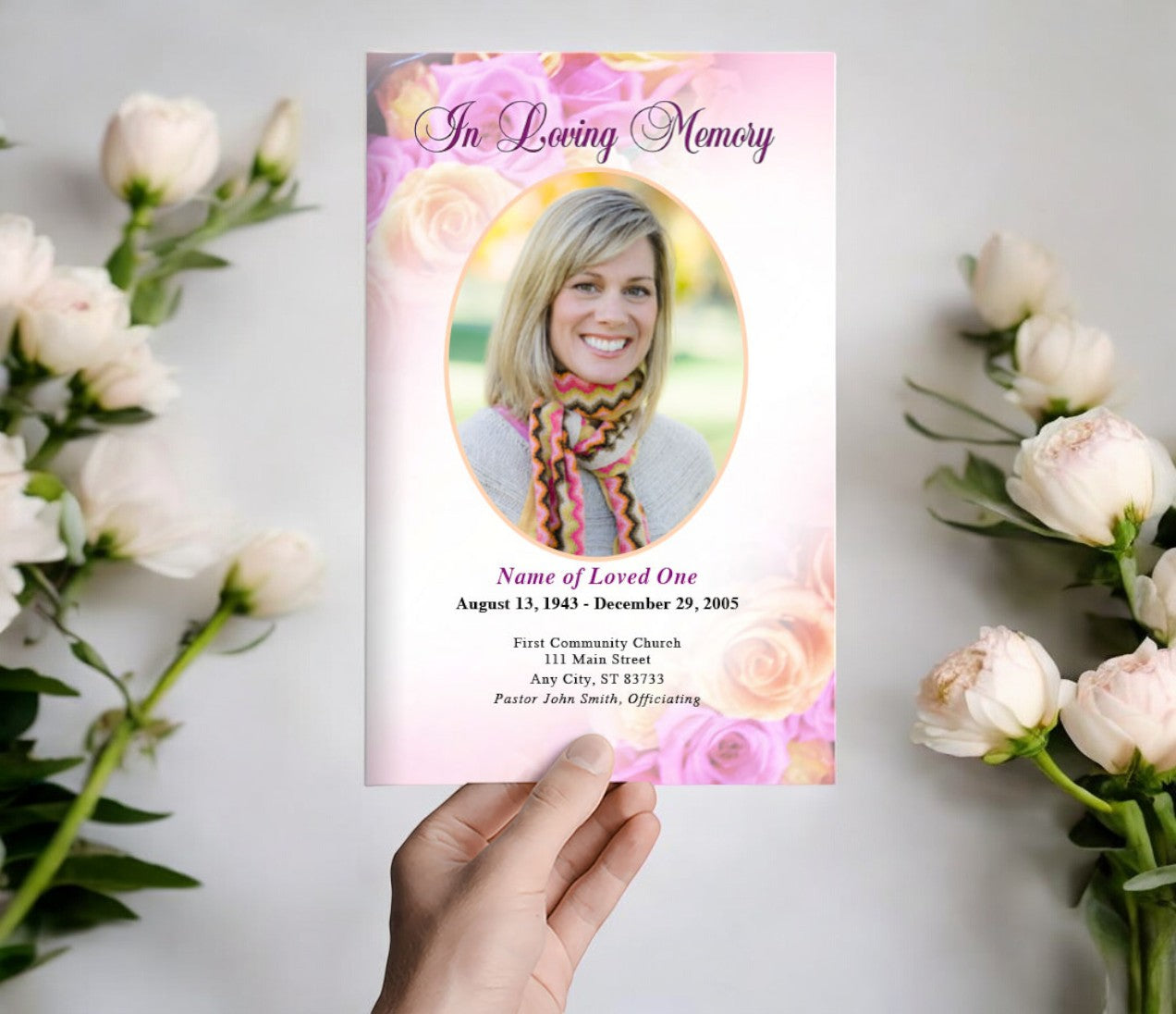 Coral Funeral Program Template | Funeral Programs Site – The Funeral ...