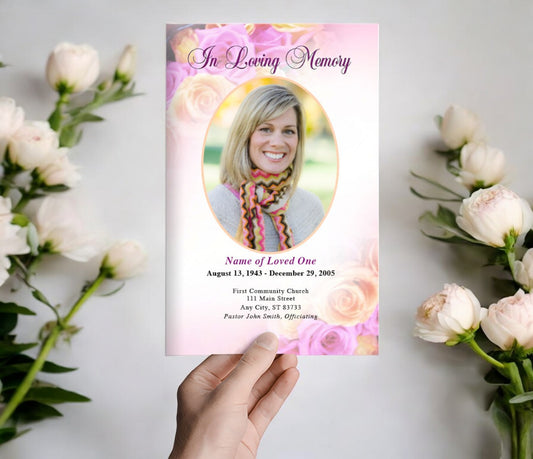 Coral Funeral Program Template