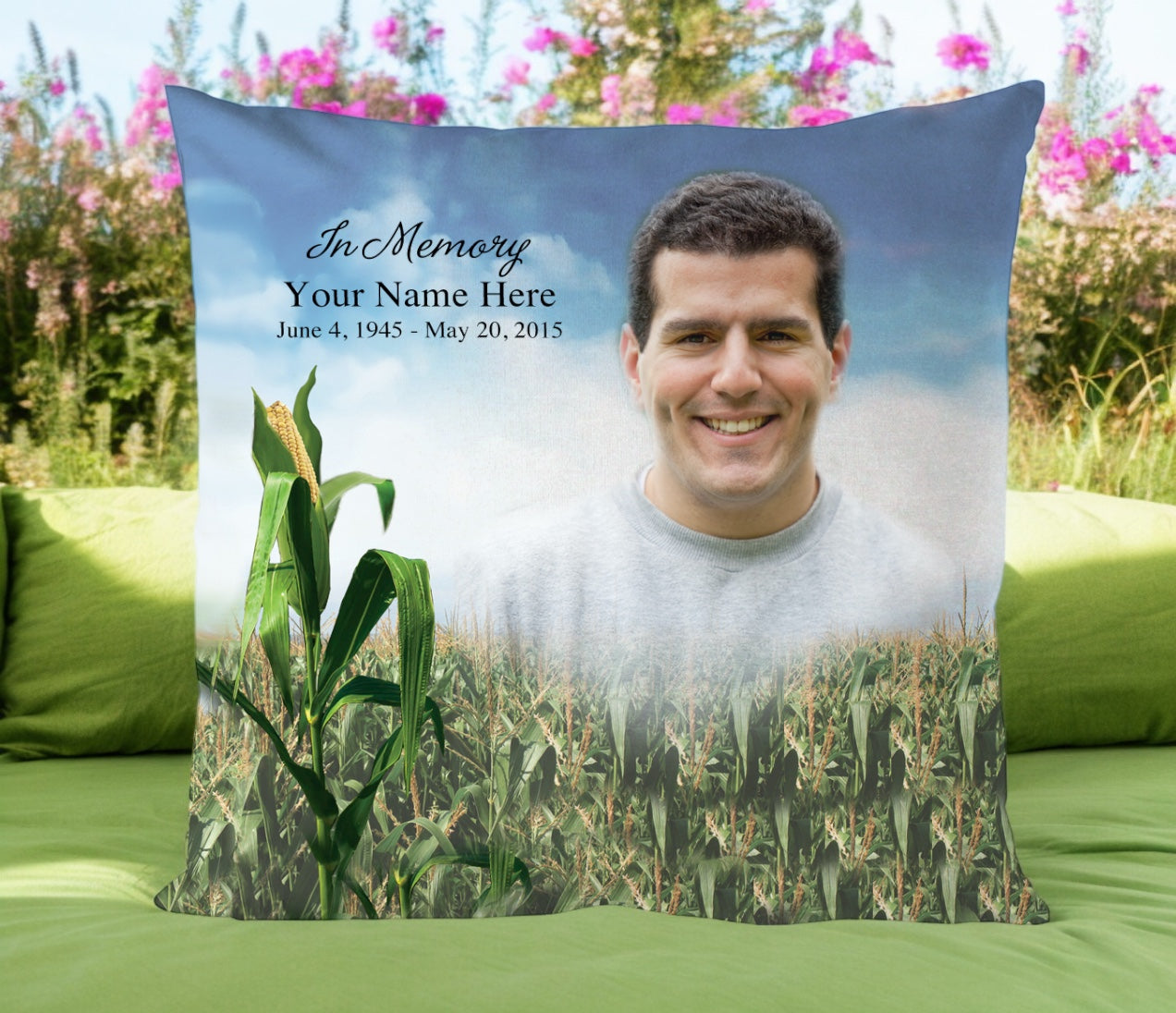 Cornfield In Loving Memory Memorial Pillow