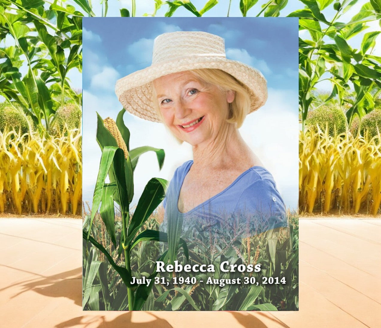 Cornfield Funeral Poster Memorial Portrait