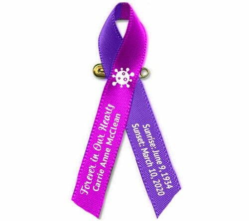 Virus Awareness Ribbon (Purple/Pink) - Pack of 10