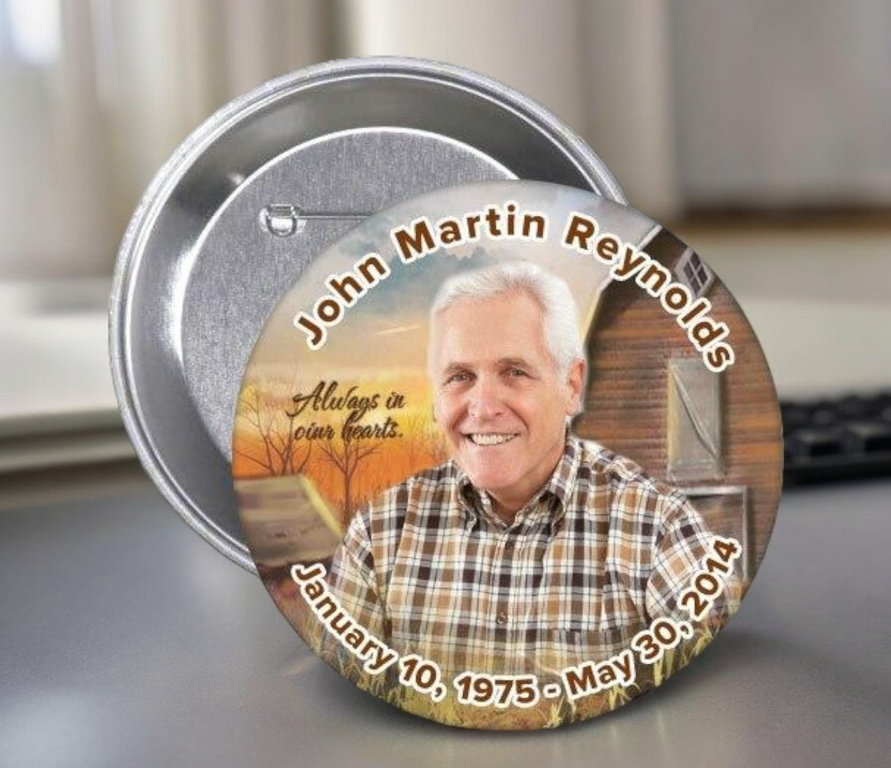Country Barn Memorial Button Pin (Pack of 10)