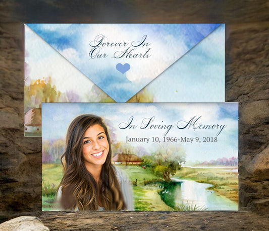 Country Envelope Fold Program Done For You Design & Print (Pack of 50) - The Funeral Program Site