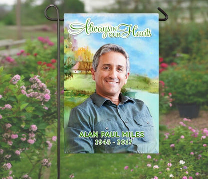 Countryside Personalized Memorial Garden Flag - The Funeral Program Site