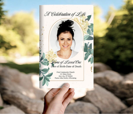 Cream Online Funeral Program Template - The Funeral Program Site