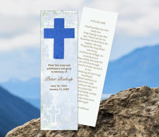 Cross Plantable Memorial Bookmark (Pack of 12) - The Funeral Program Site