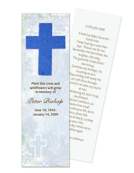 Cross Plantable Memorial Bookmark (Pack of 12) - The Funeral Program Site