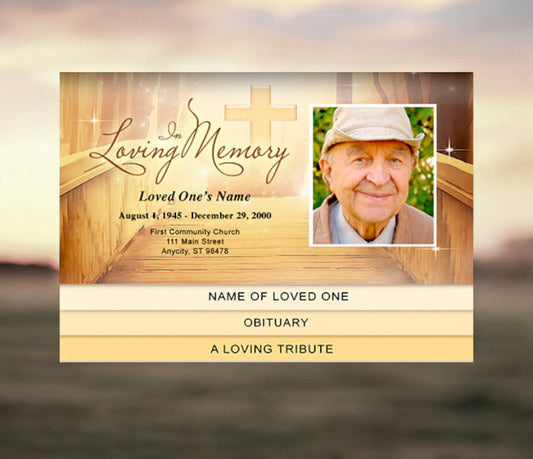 Crossing 8 - Sided Graduated Bottom Fold Template - The Funeral Program Site