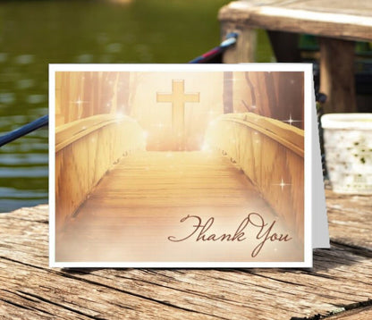 Crossing Thank You Card Template - The Funeral Program Site