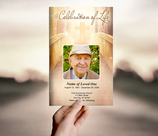 Crossing Funeral Program Template