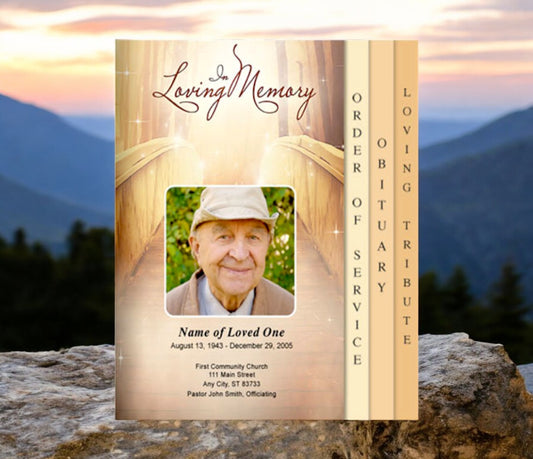 Crossing 8-Sided Graduated Funeral Program Template