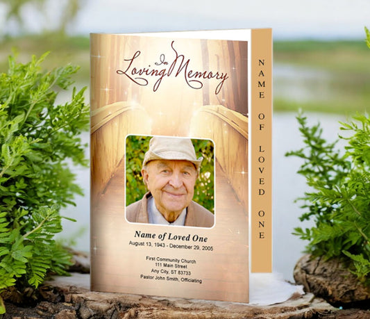 Crossing 4-Sided Graduated Funeral Program Template