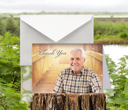 Bridge Crossing Funeral Thank You Card Design & Print (Pack of 50) - The Funeral Program Site