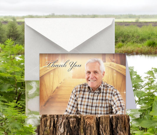 Bridge Crossing Funeral Thank You Card Design & Print (Pack of 50)