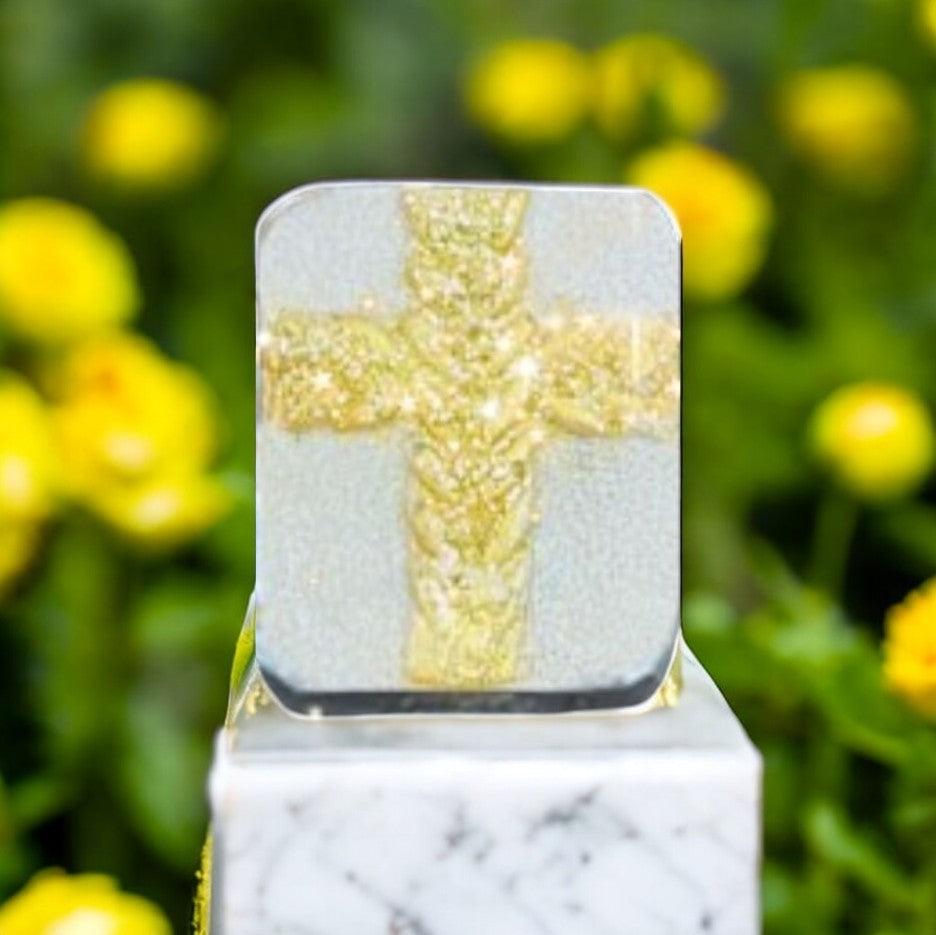 Sparkling Cross In My Pocket Stone With Card - The Funeral Program Site