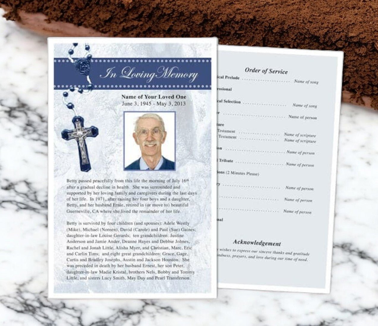 Crucifix Funeral Flyer Template - The Funeral Program Site