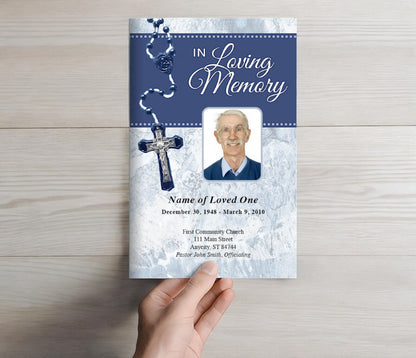 Crucifix Funeral Program Template