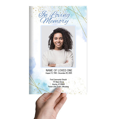 Crystal Blue Funeral Program Template - The Funeral Program Site