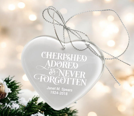 Crystal Heart Memorial Christmas Ornament - The Funeral Program Site