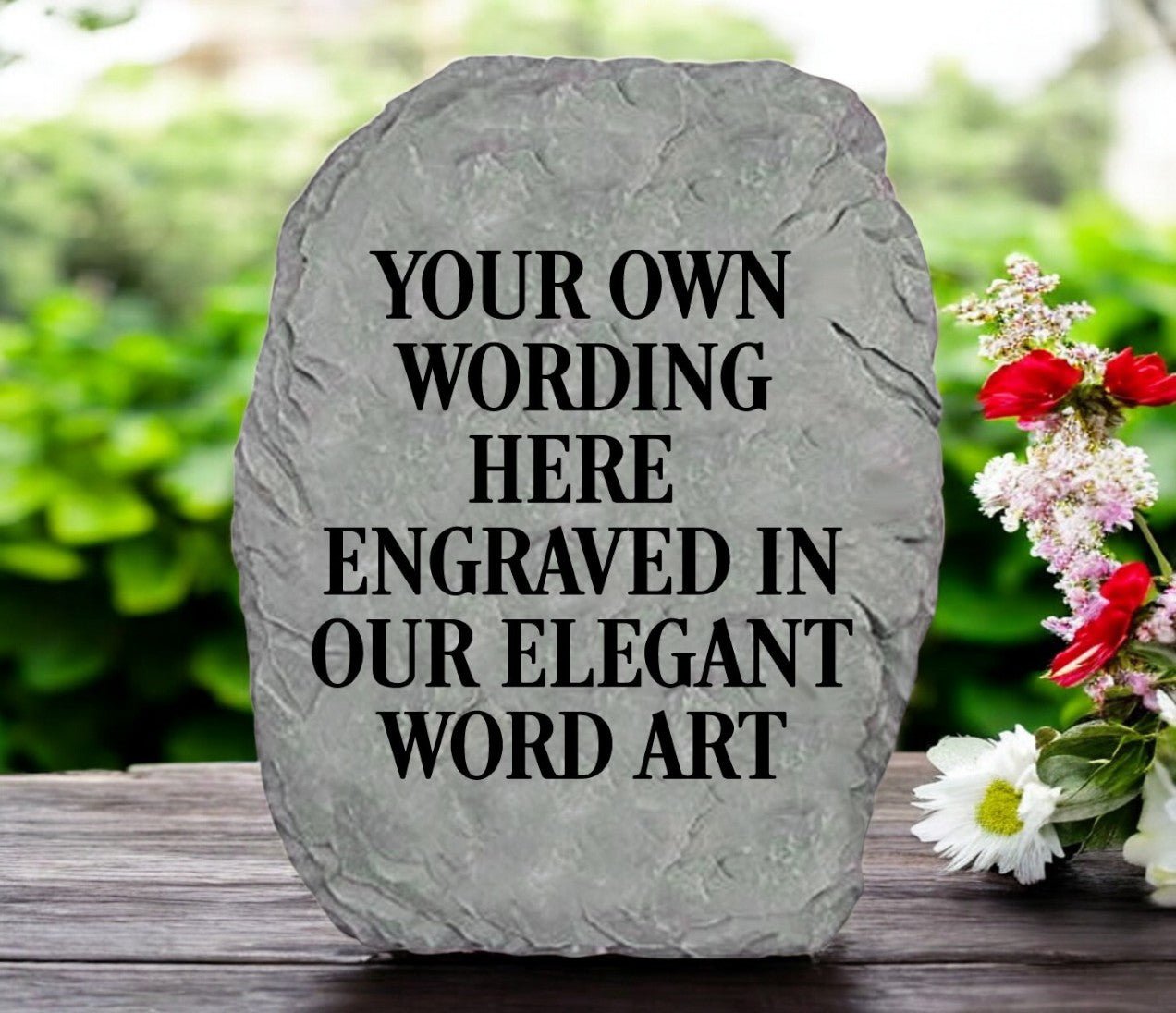 Custom Memorial Garden Stone - Your Own Wording - The Funeral Program Site