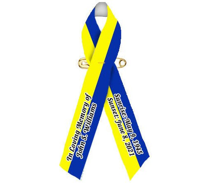 Vertical Stripe Custom Awareness Ribbons 2 Color - Pack of 10