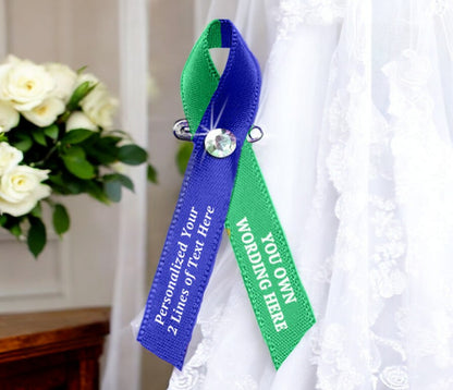 Customize Your Own 2 Color Awareness Ribbon - Pack of 10