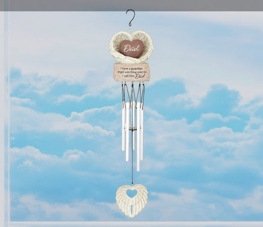 Memorial Wind Chime Dad Heart Guardian Angel