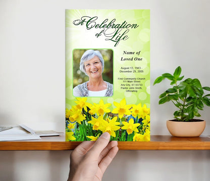 Daffodils Funeral Program Template