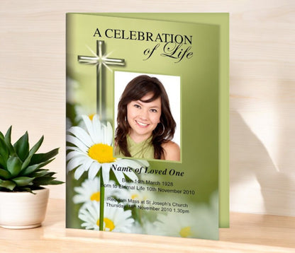 Daisy A4 Funeral Order of Service Template