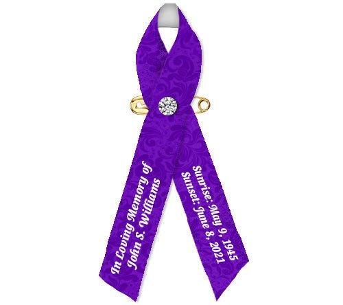 Damask Pattern Custom Awareness Ribbons - Pack of 10