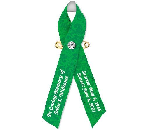 Damask Pattern Custom Awareness Ribbons - Pack of 10 - The Funeral Program Site