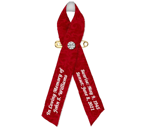 Damask Pattern Custom Awareness Ribbons - Pack of 10 - The Funeral Program Site