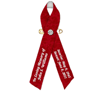 Damask Pattern Custom Awareness Ribbons - Pack of 10 - The Funeral Program Site