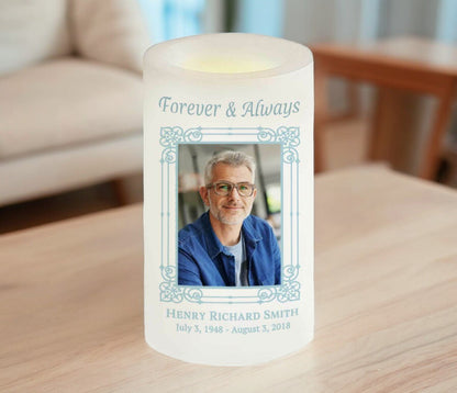 Dandy Personalized Flameless LED Memorial Candle - The Funeral Program Site