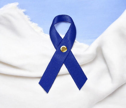 Dark Blue Cancer Ribbon, Awareness Ribbons (No Personalization) - Pack of 10 - The Funeral Program Site