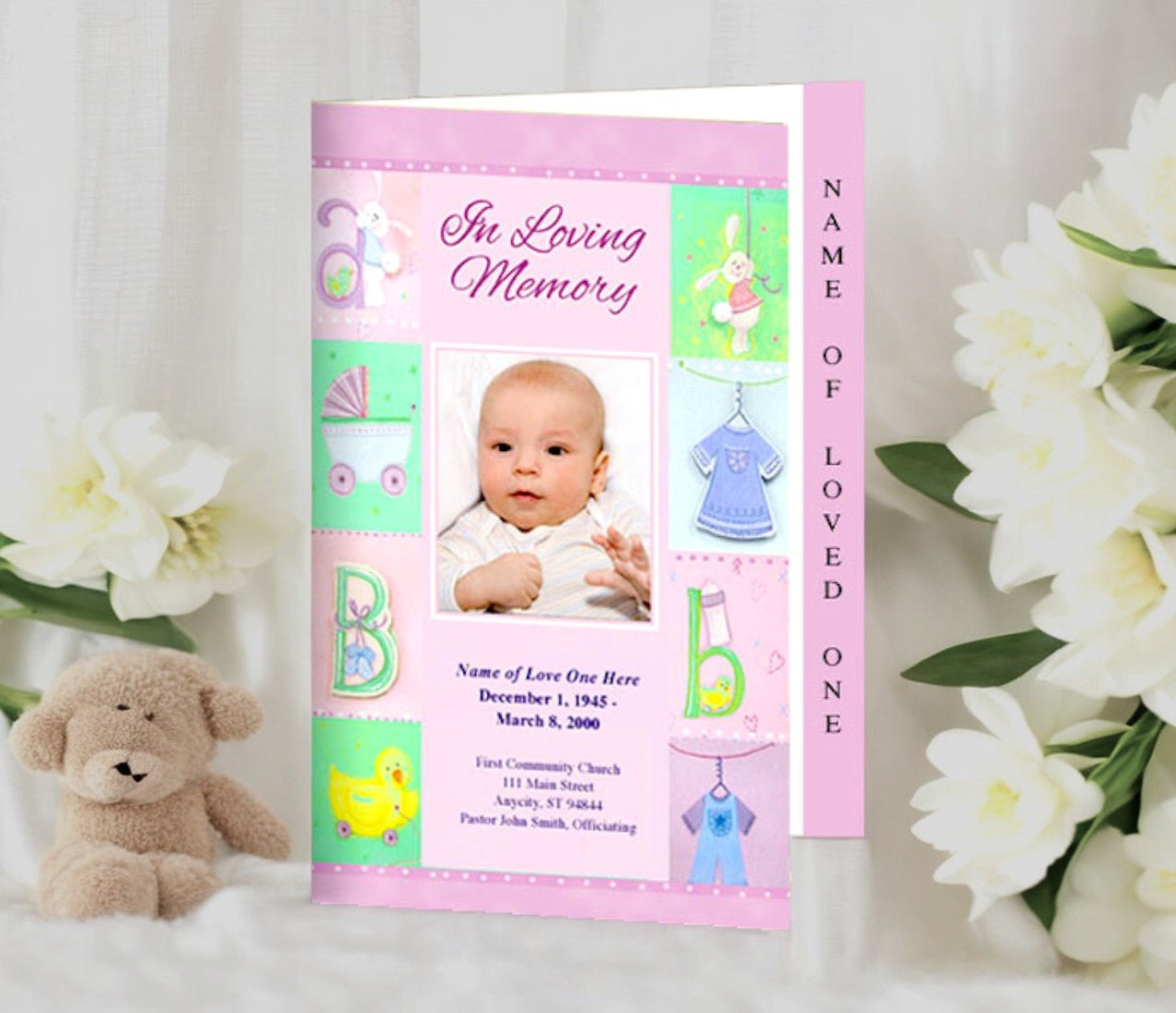 Darling 4 - Sided Graduated Funeral Program Template - The Funeral Program Site