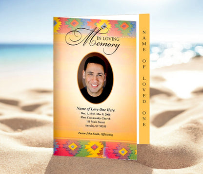 Decolores 4 - Sided Graduated Funeral Program Template - The Funeral Program Site