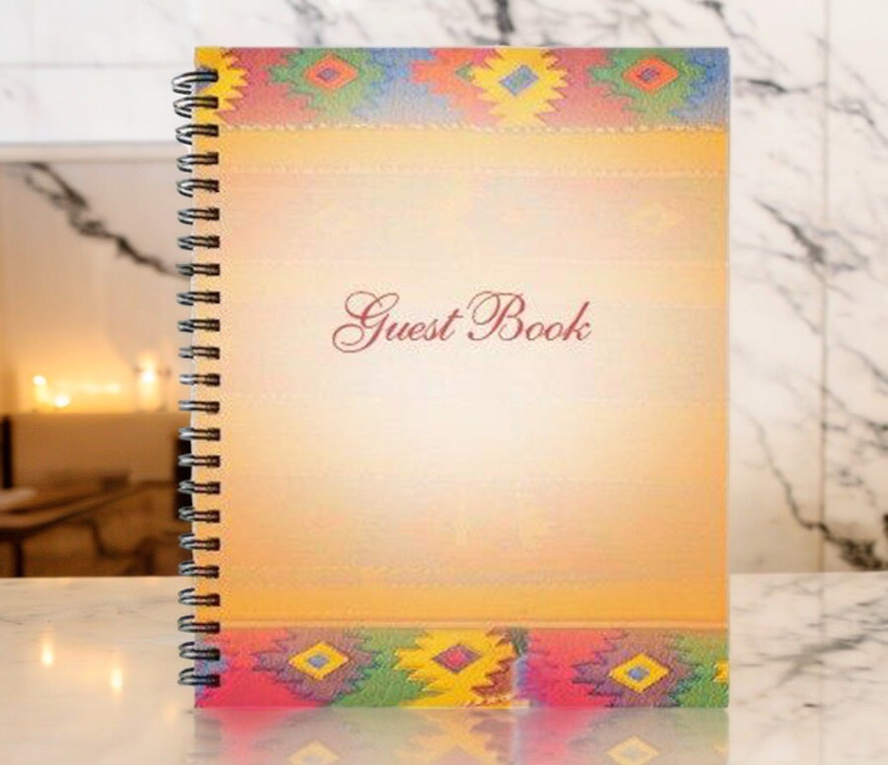 DeColores Spiral Wire Bind Memorial Funeral Guest Book - The Funeral Program Site