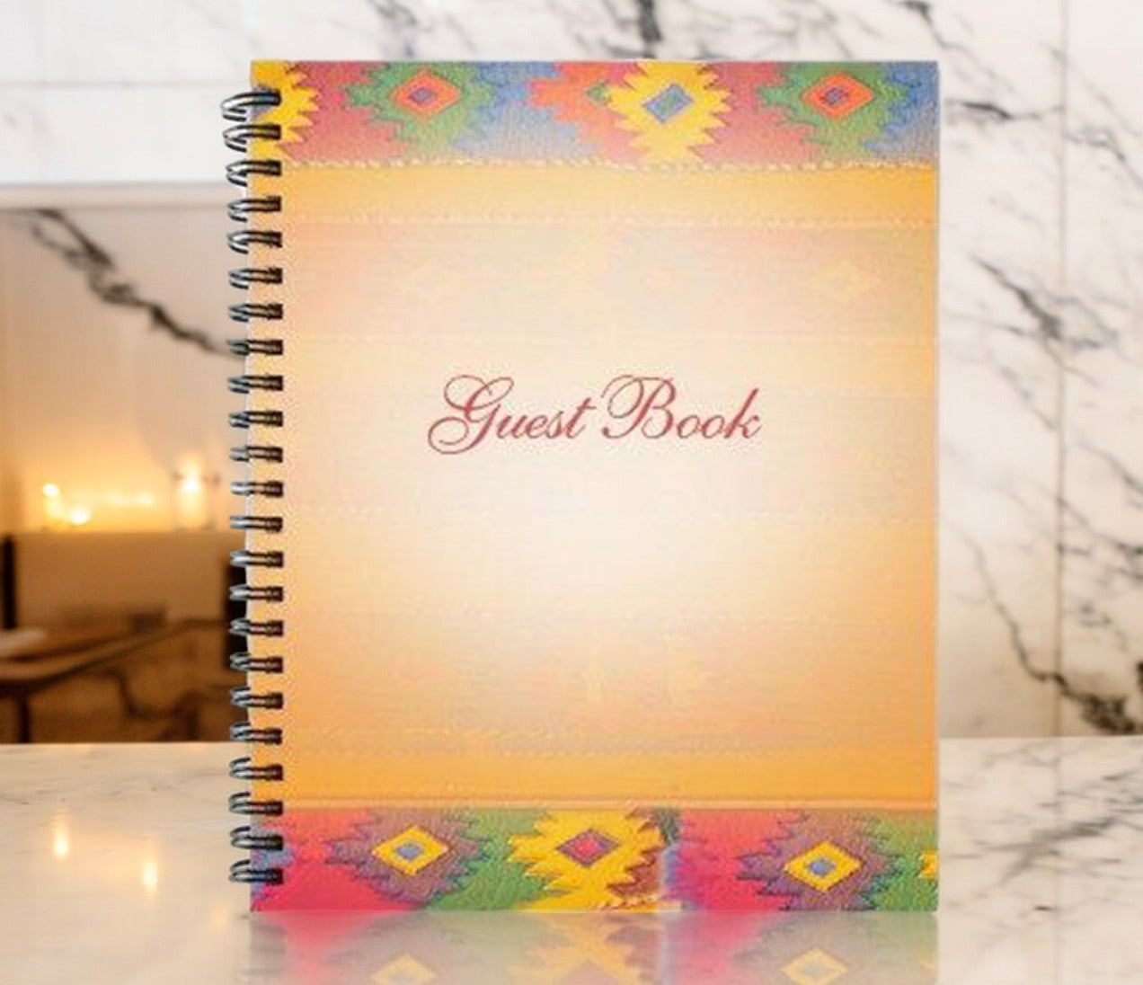 DeColores Spiral Wire Bind Memorial Funeral Guest Book